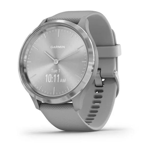 Garmin, vivomove 3S, Watch, Watch Color: Silver, Wristband: Silver - Silicone, 010-02238-00