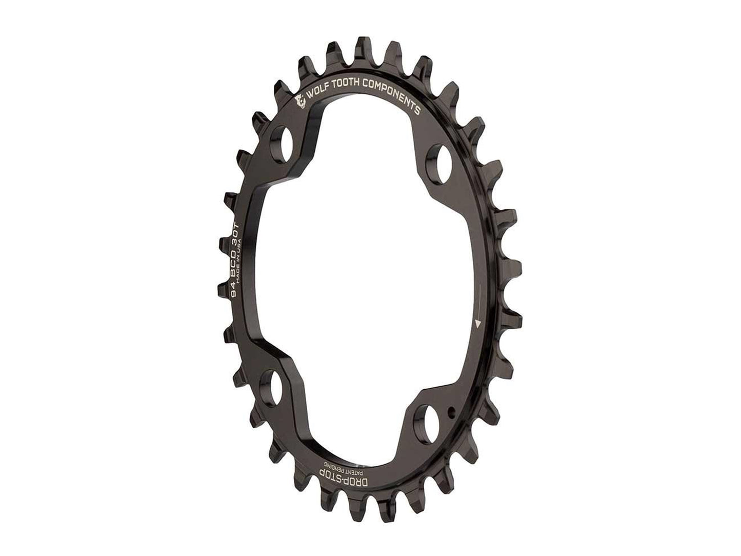 Wolf Tooth Components, BCD 104mm, Chainring, Teeth: 32, Speed: 9-12, BCD: 104, Bolts: 4, 7075 Aluminum, Black